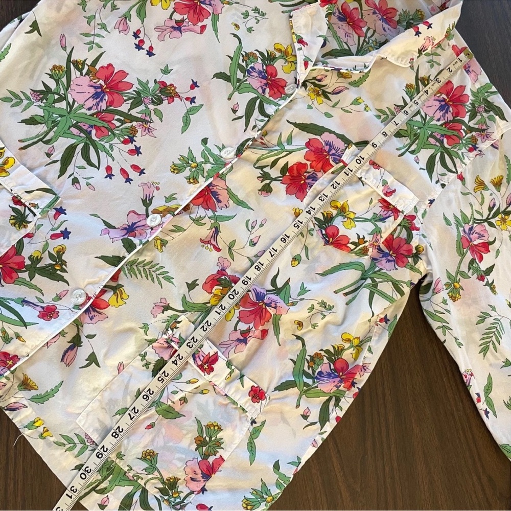 Victorias Secret Pajama Set XL Floral Botanical 100% Cotton Top Pants Drawstring - Picture 14 of 15